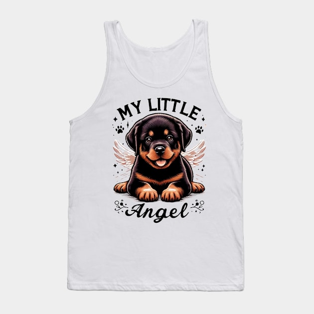 Rottweiler Puppy My Little Angel Rottie design Tank Top by Battlefoxx Living Earth